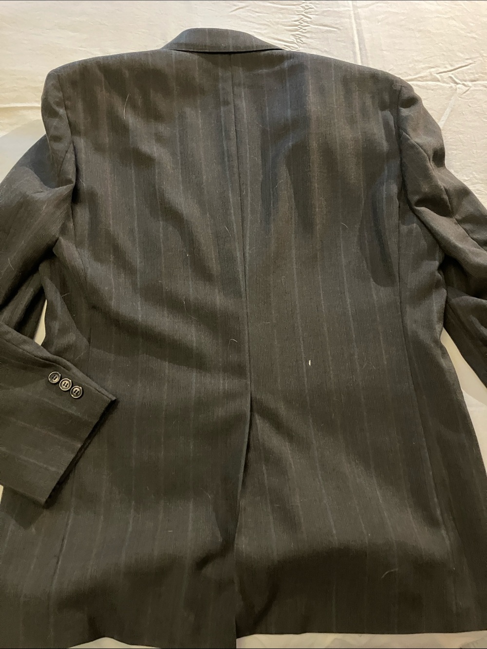 Towncraft 42R men’s suit jacket silk and wool charcoal gray with stripes - Picture 5 of 11